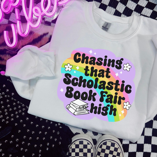 Chasing That Book Fair High Crewneck Sweatshirt