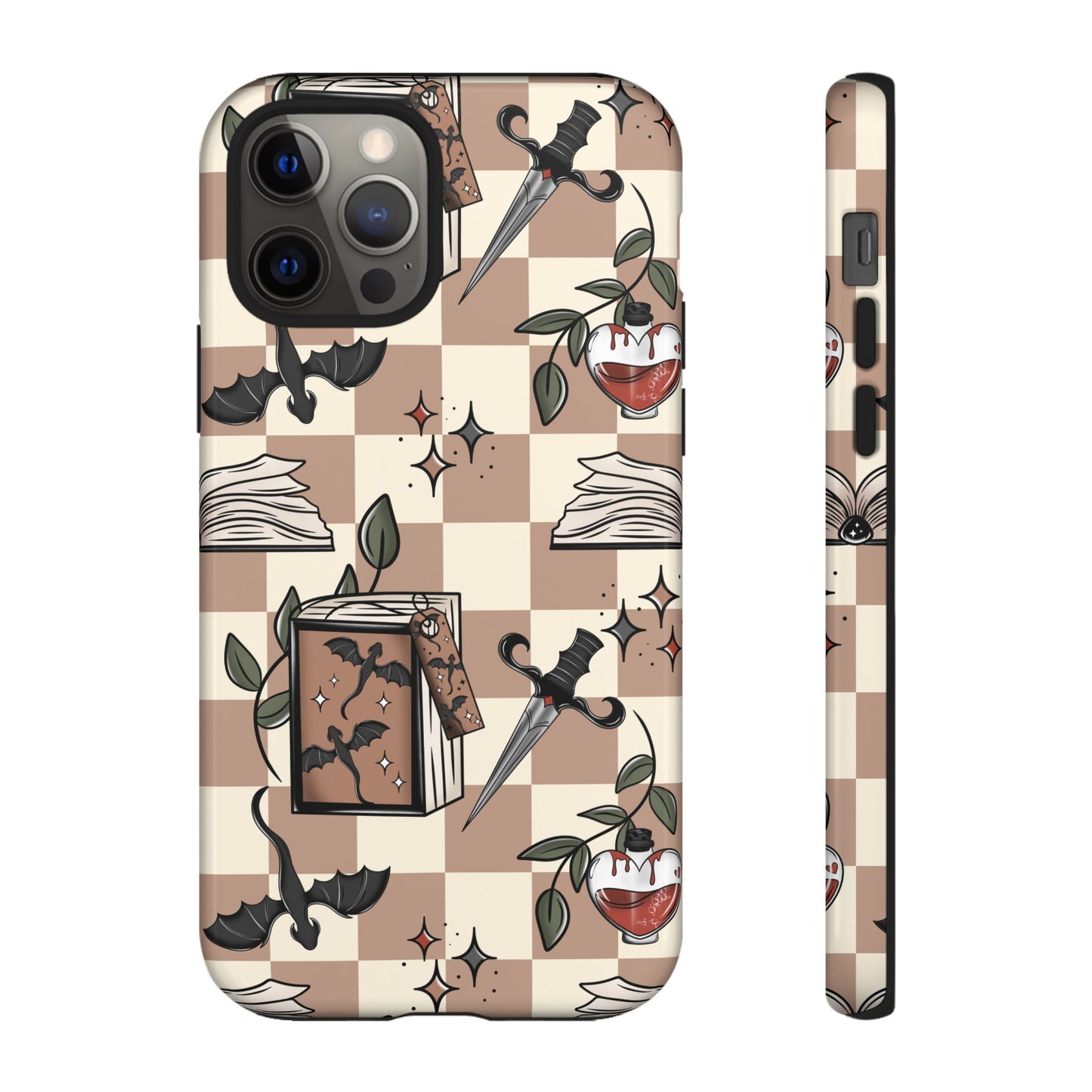 Checkered Book Dragon Phone Case