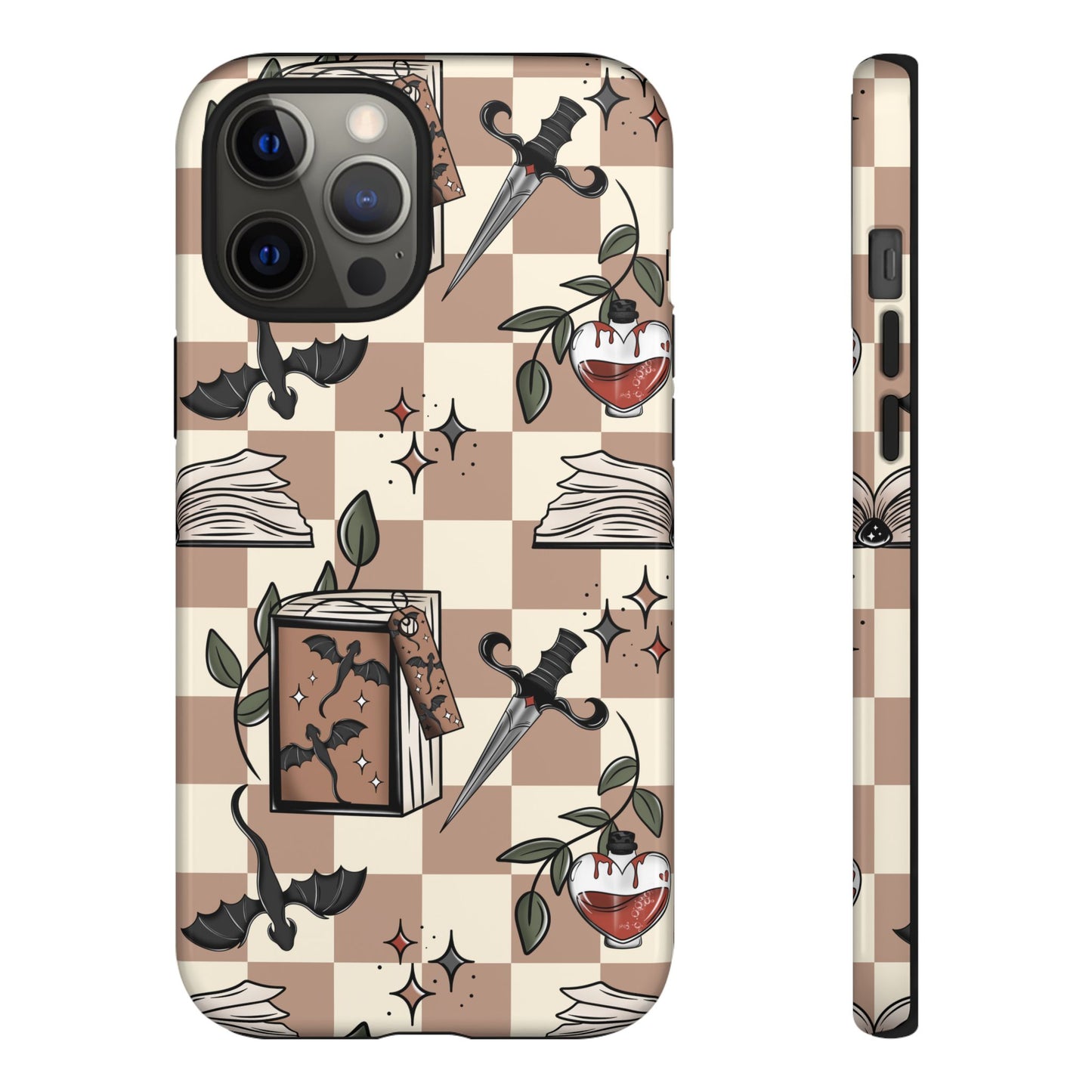 Checkered Book Dragon Phone Case