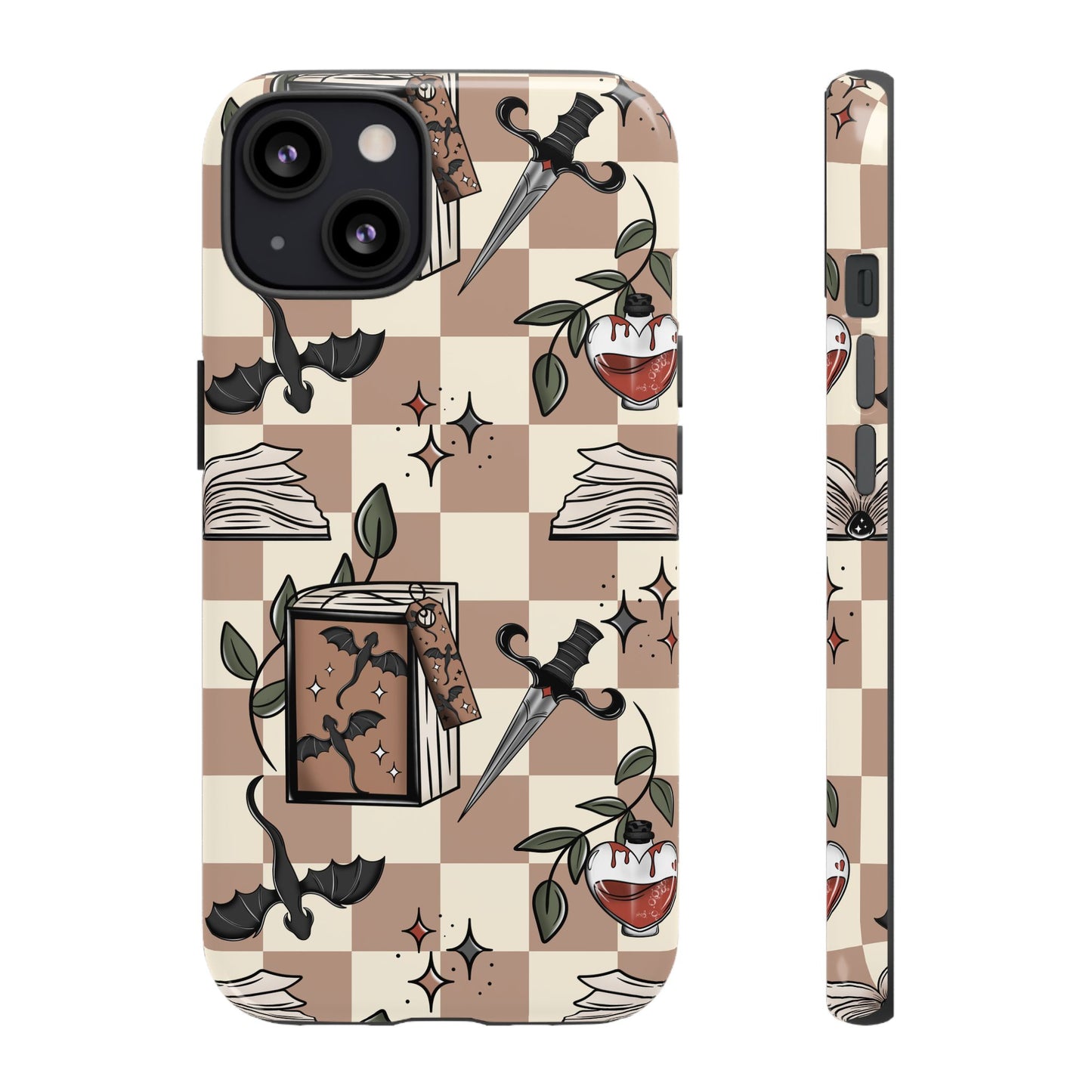 Checkered Book Dragon Phone Case
