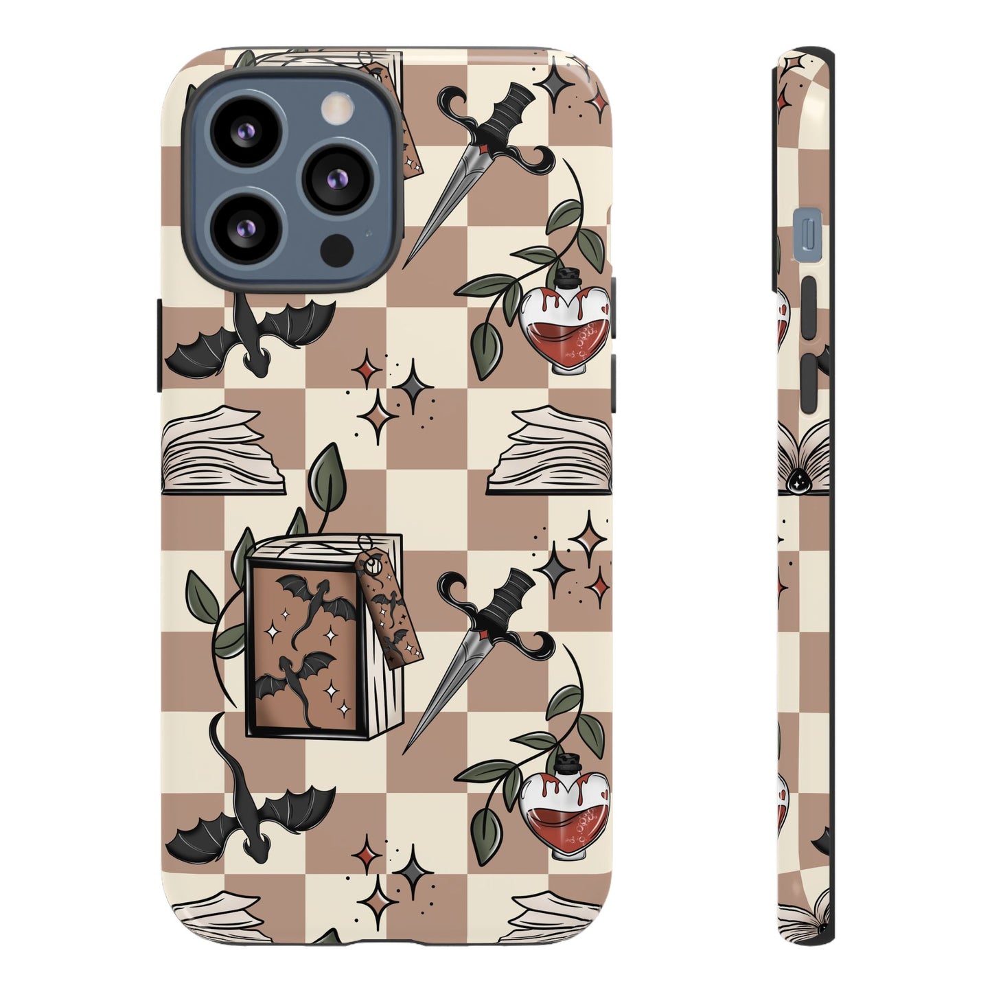 Checkered Book Dragon Phone Case