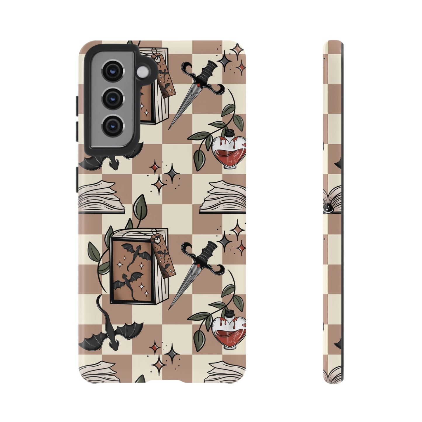 Checkered Book Dragon Phone Case