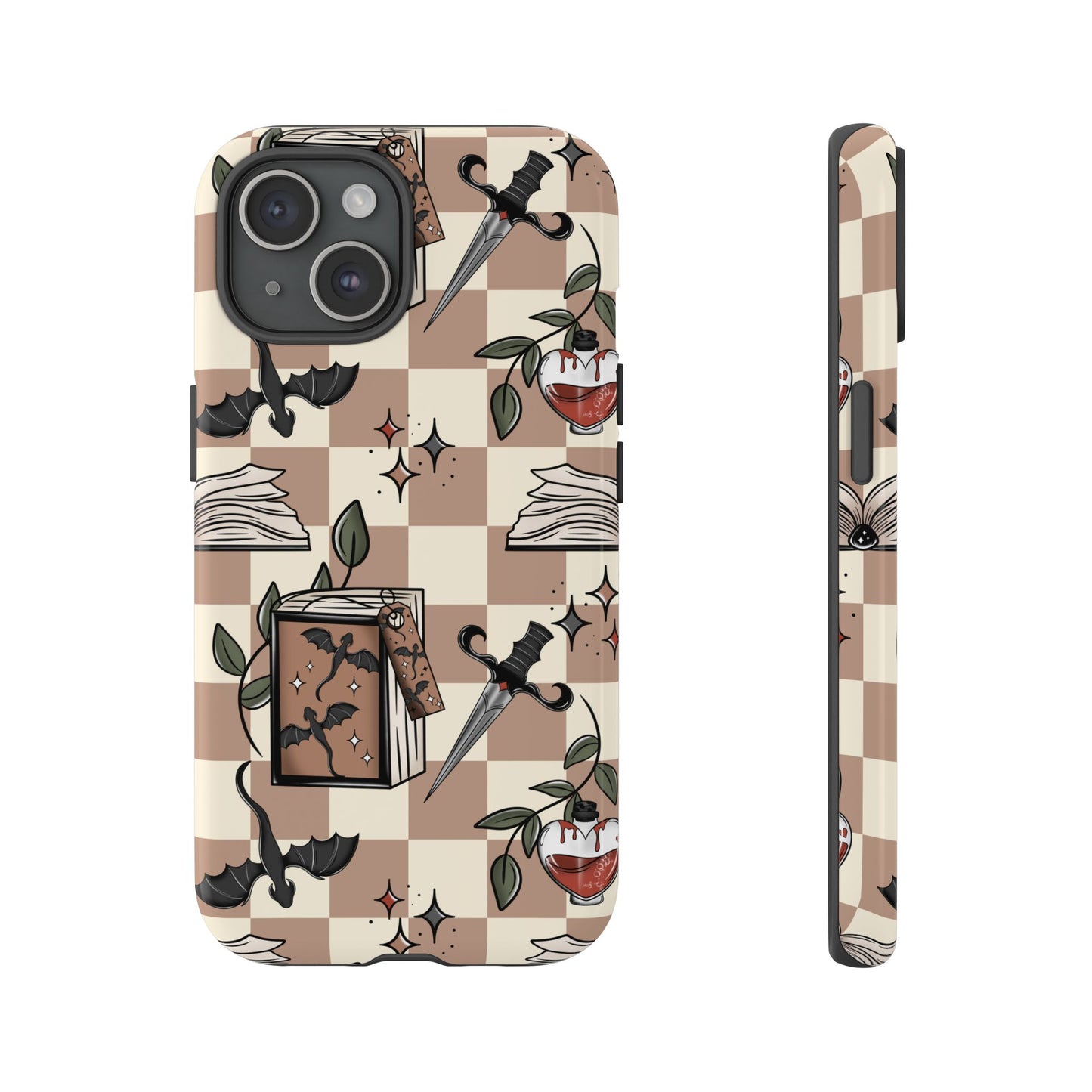 Checkered Book Dragon Phone Case