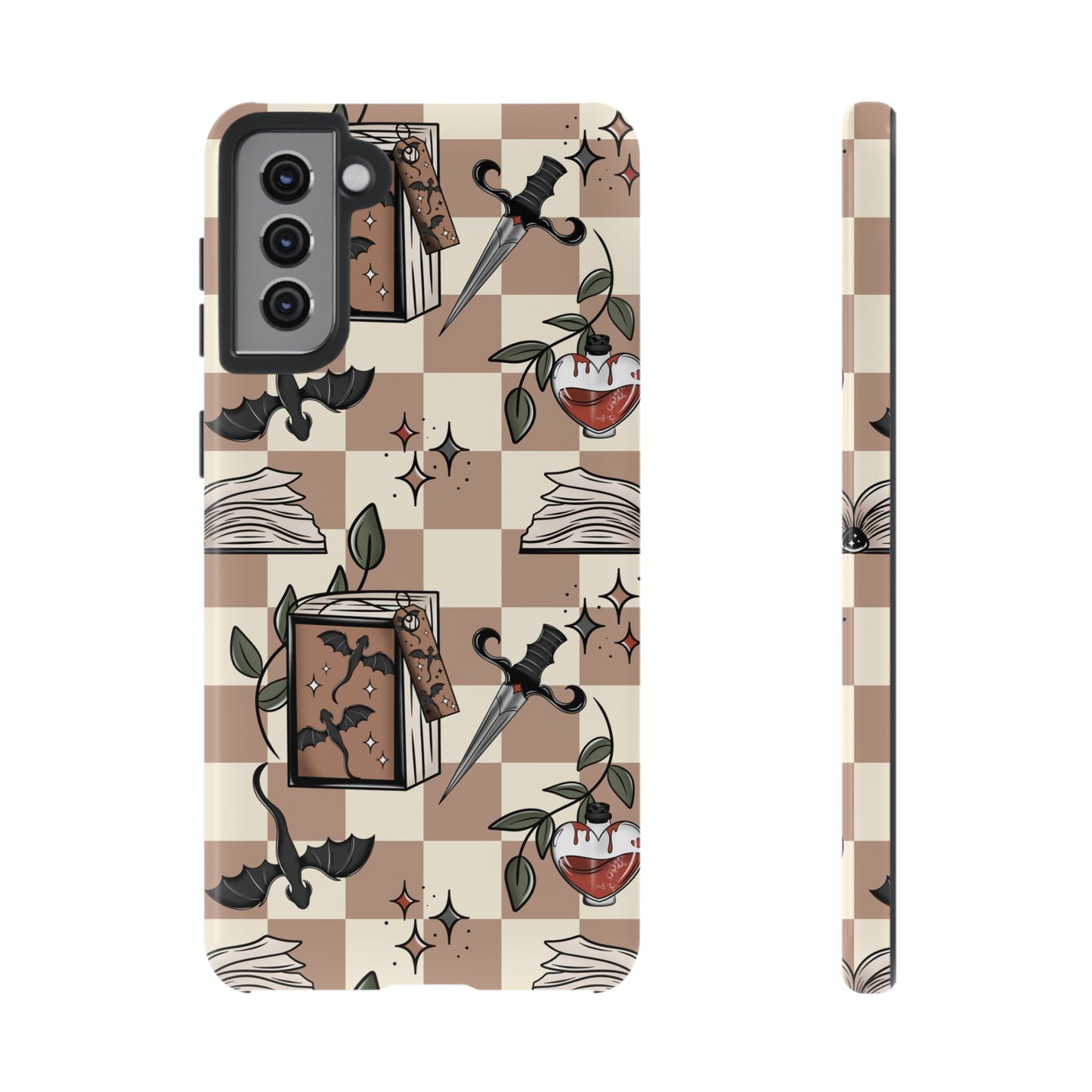 Checkered Book Dragon Phone Case