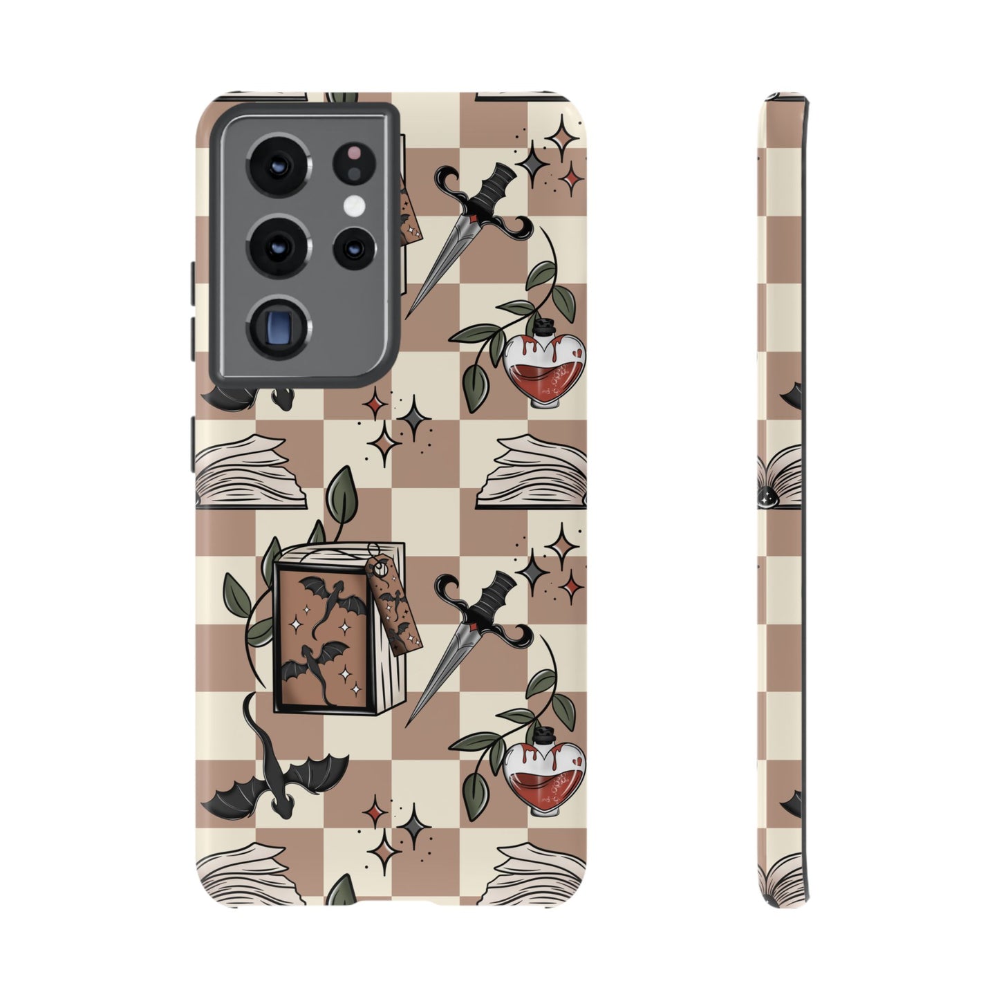 Checkered Book Dragon Phone Case
