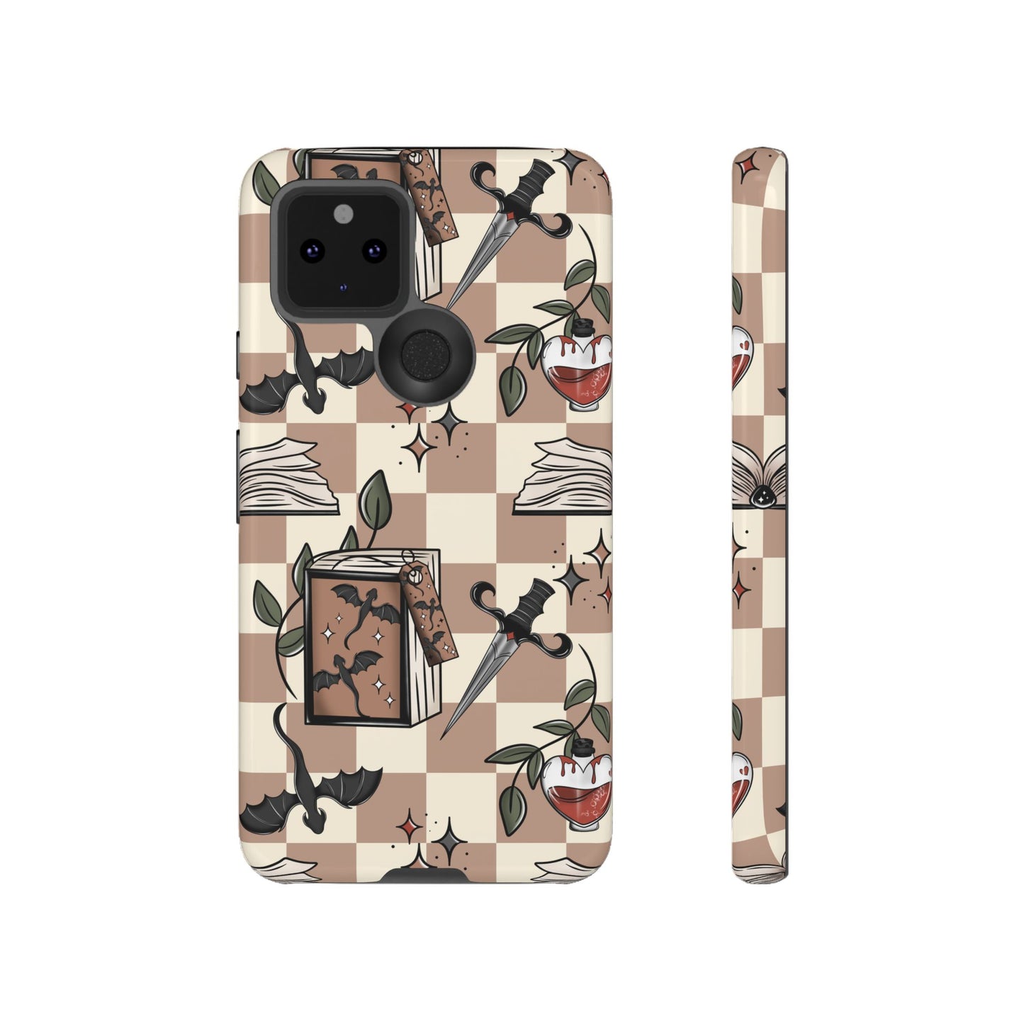 Checkered Book Dragon Phone Case