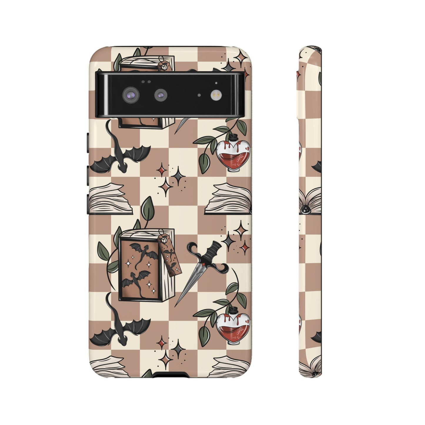 Checkered Book Dragon Phone Case