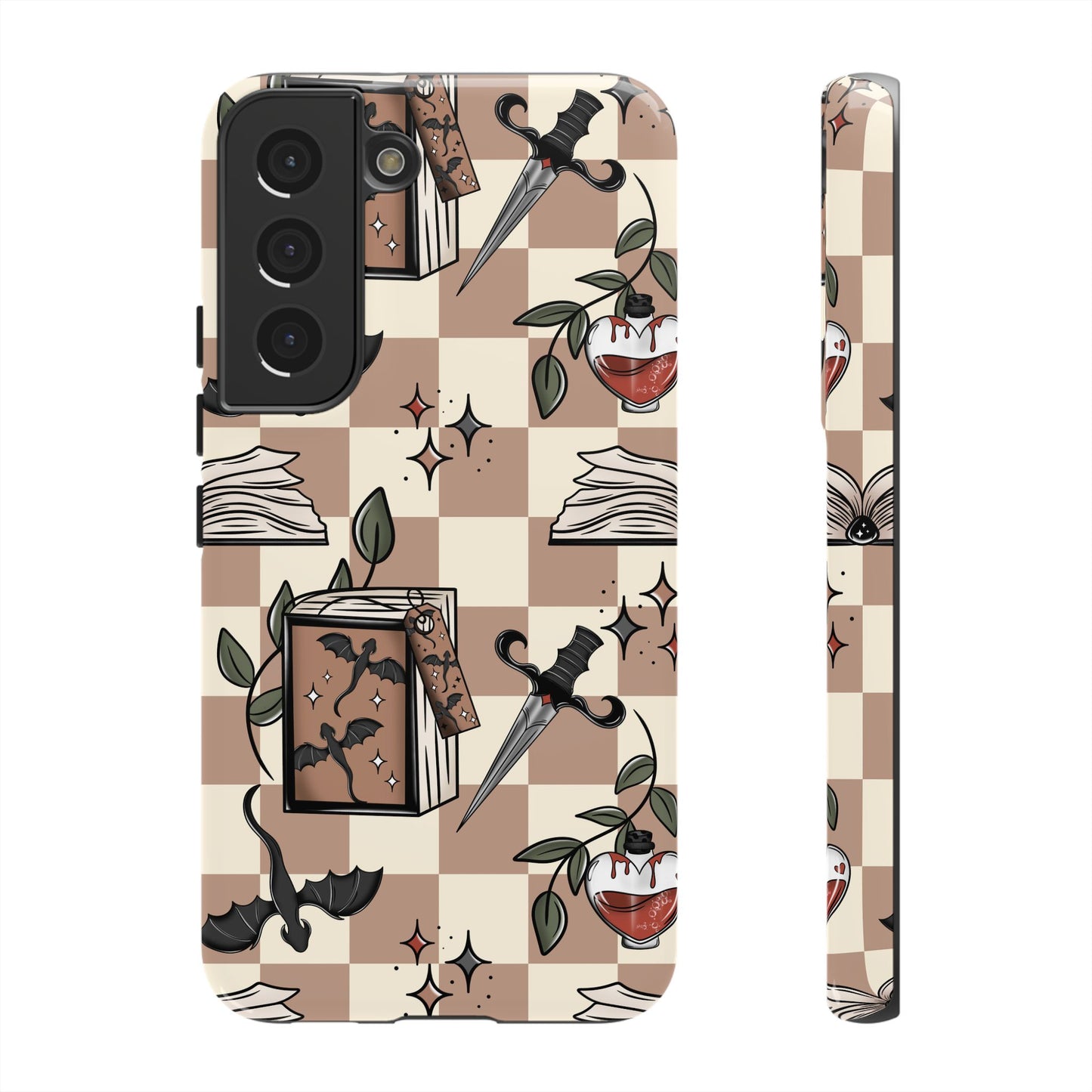 Checkered Book Dragon Phone Case
