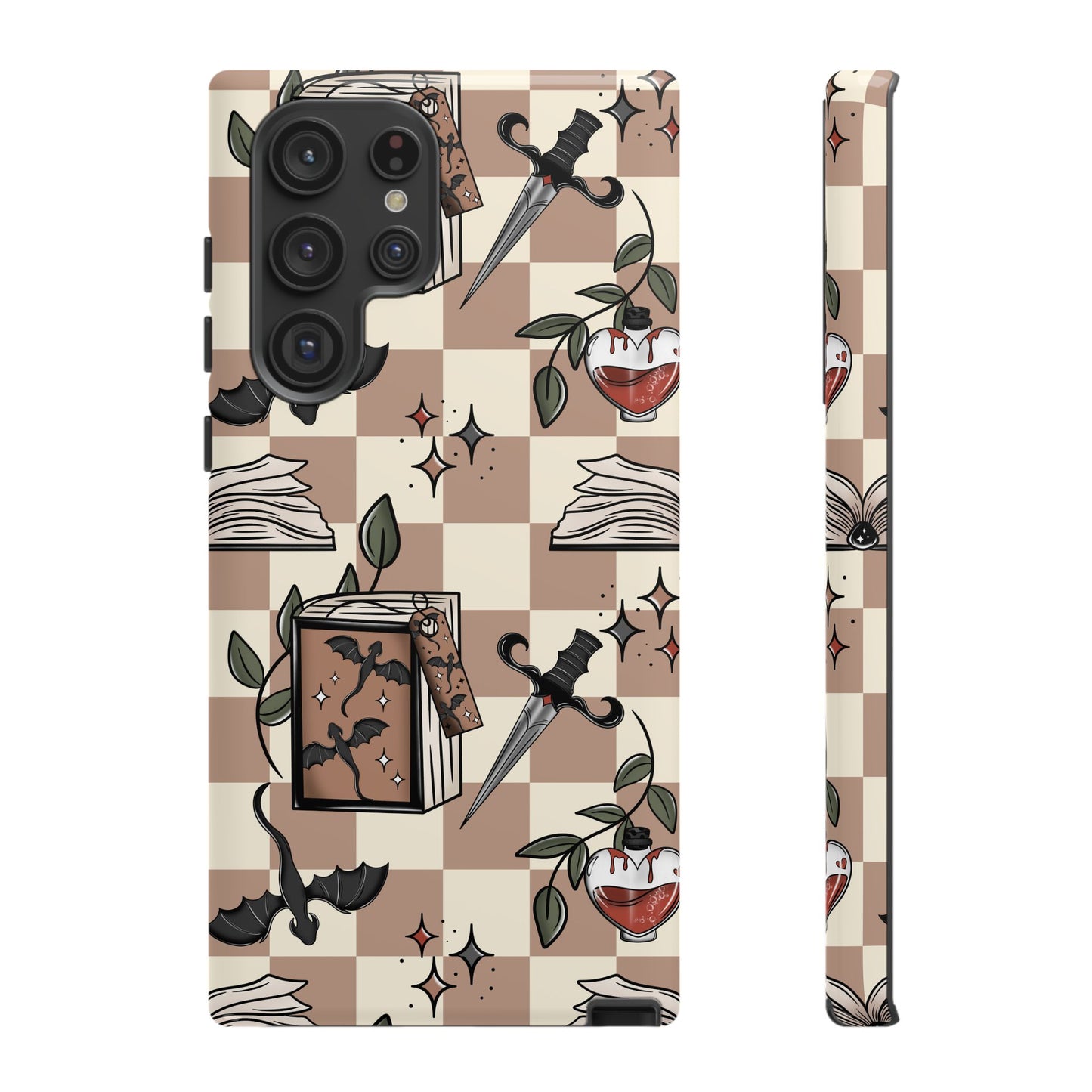 Checkered Book Dragon Phone Case