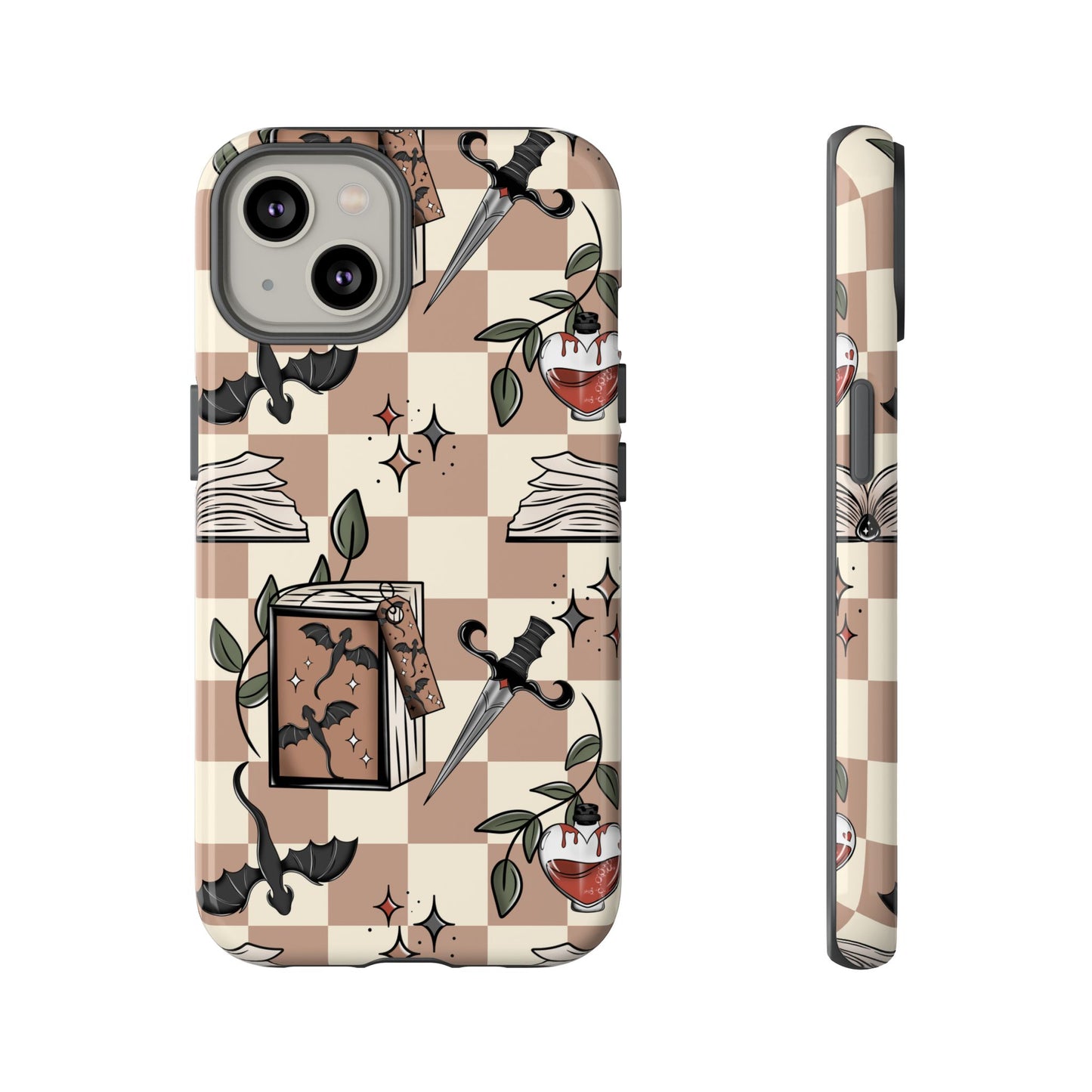 Checkered Book Dragon Phone Case