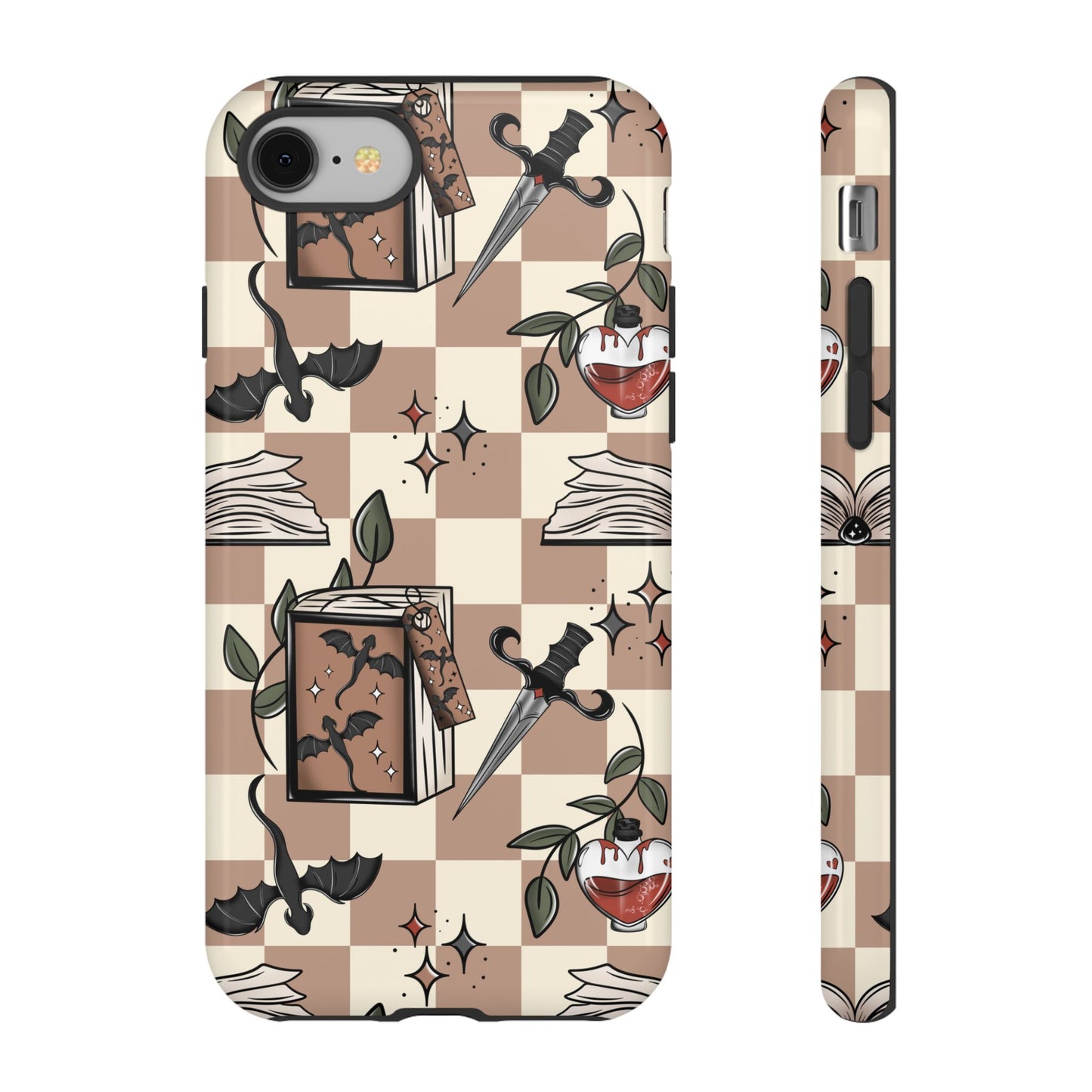Checkered Book Dragon Phone Case