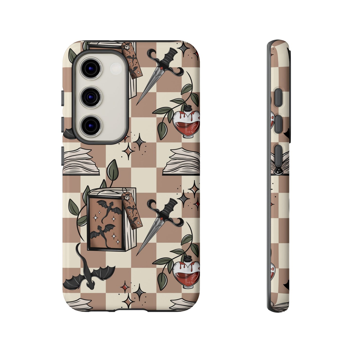 Checkered Book Dragon Phone Case