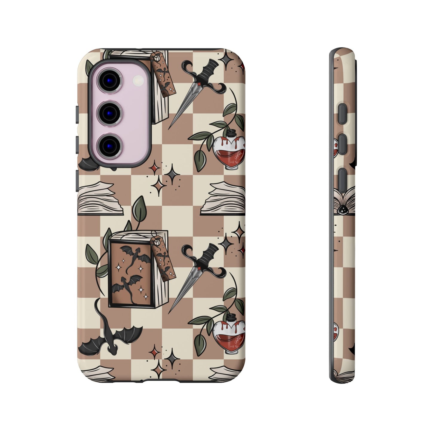 Checkered Book Dragon Phone Case