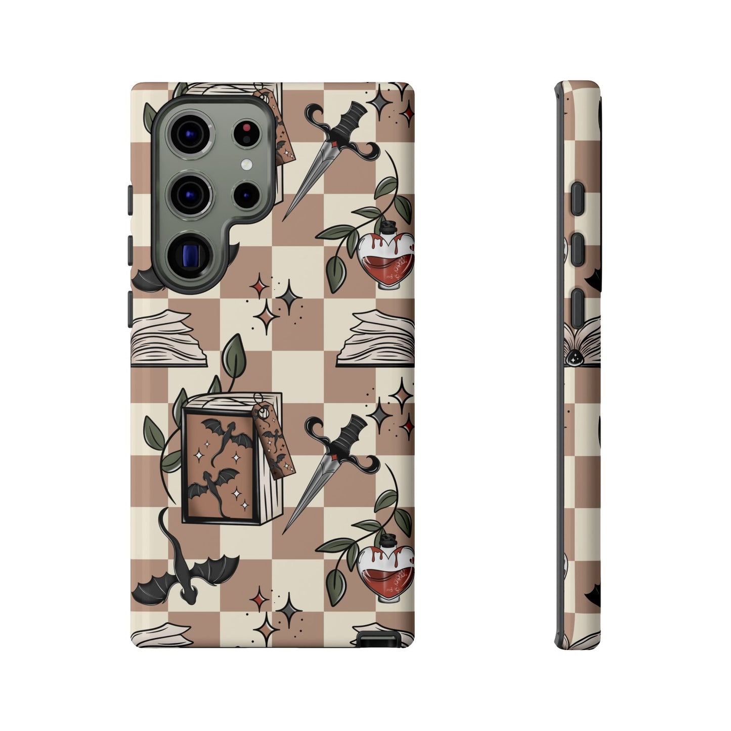 Checkered Book Dragon Phone Case