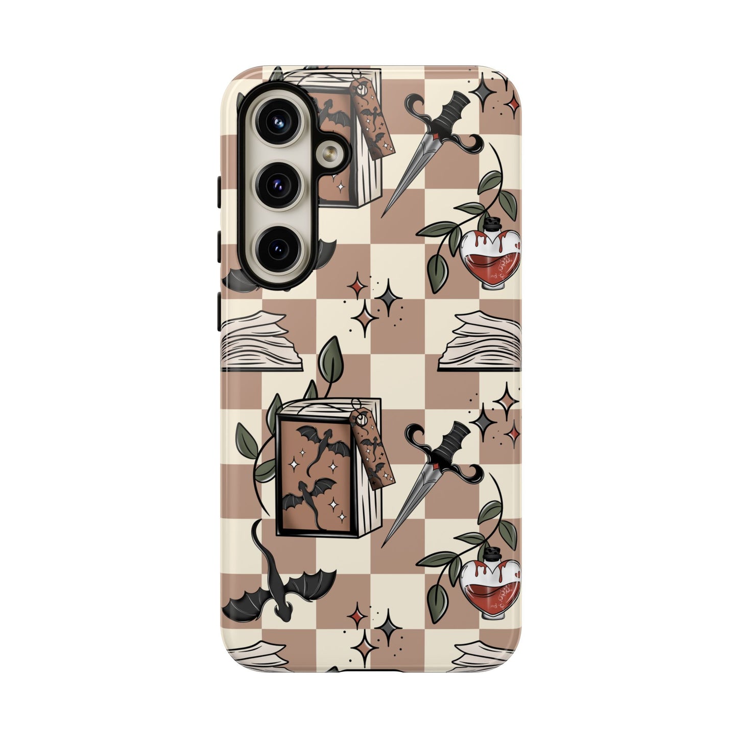 Checkered Book Dragon Phone Case