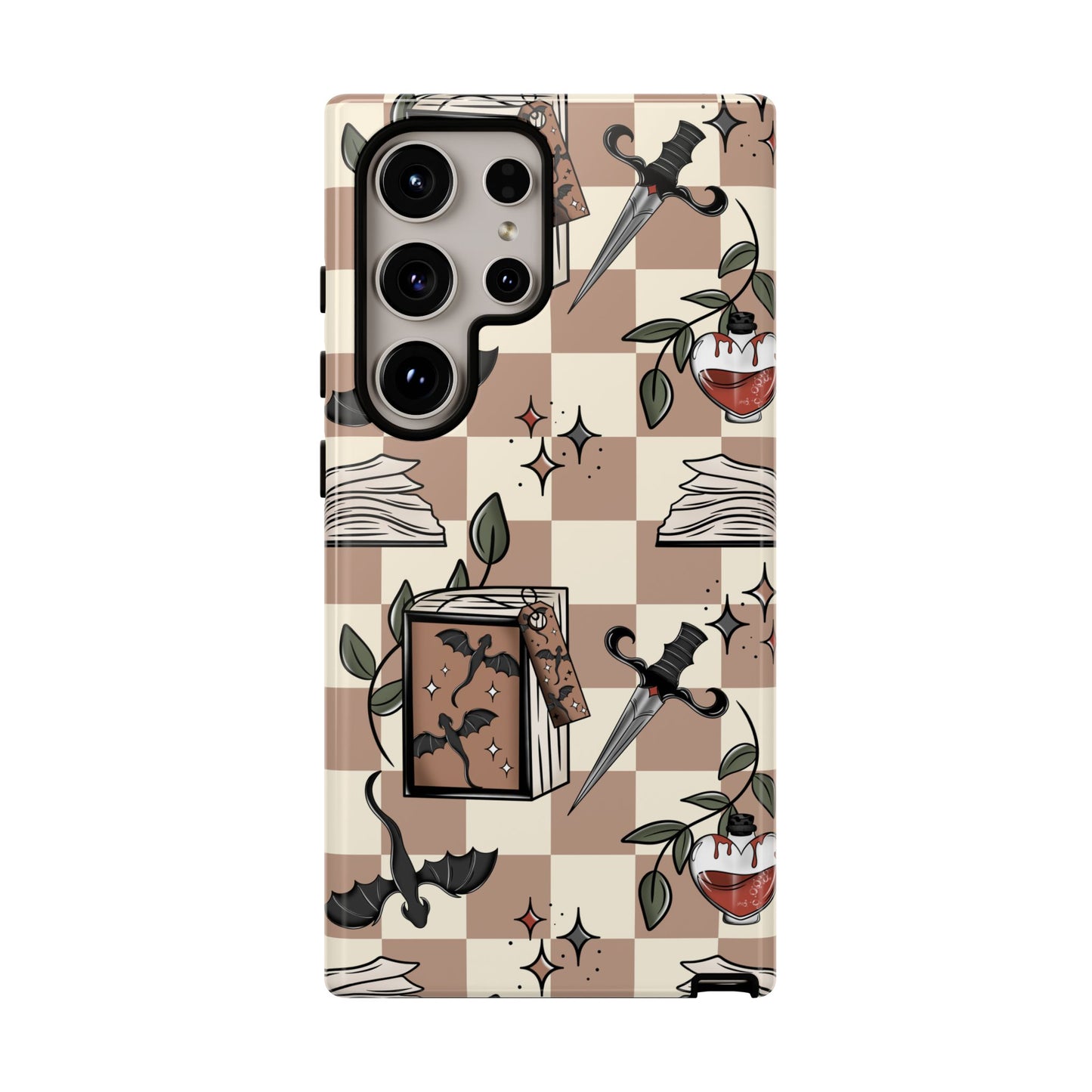 Checkered Book Dragon Phone Case