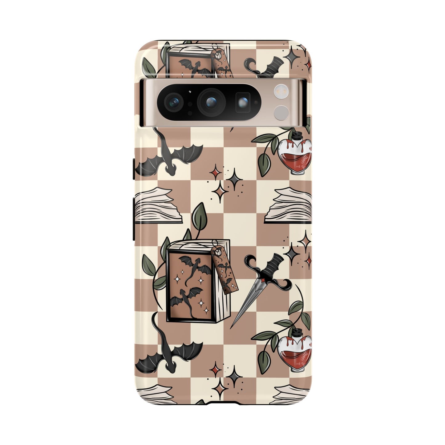 Checkered Book Dragon Phone Case