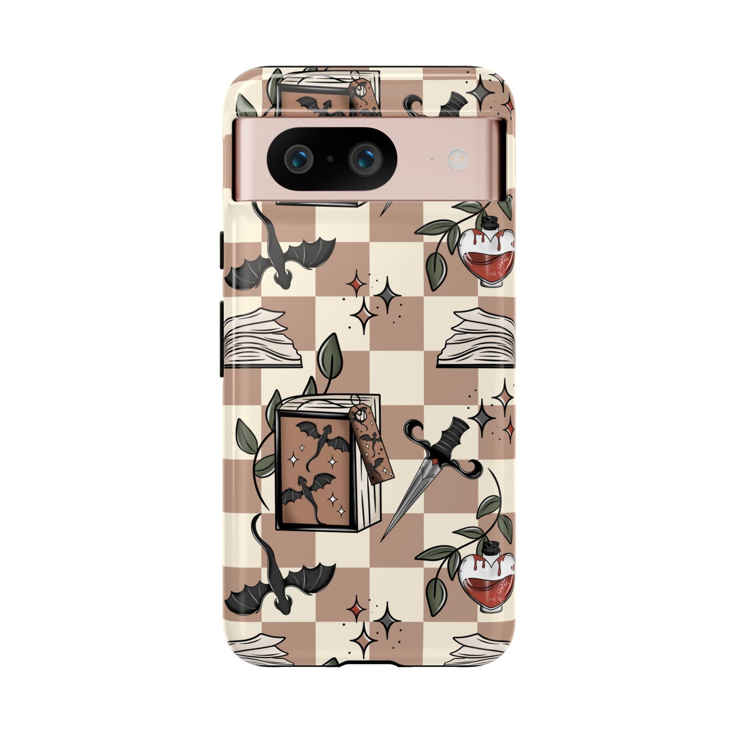 Checkered Book Dragon Phone Case