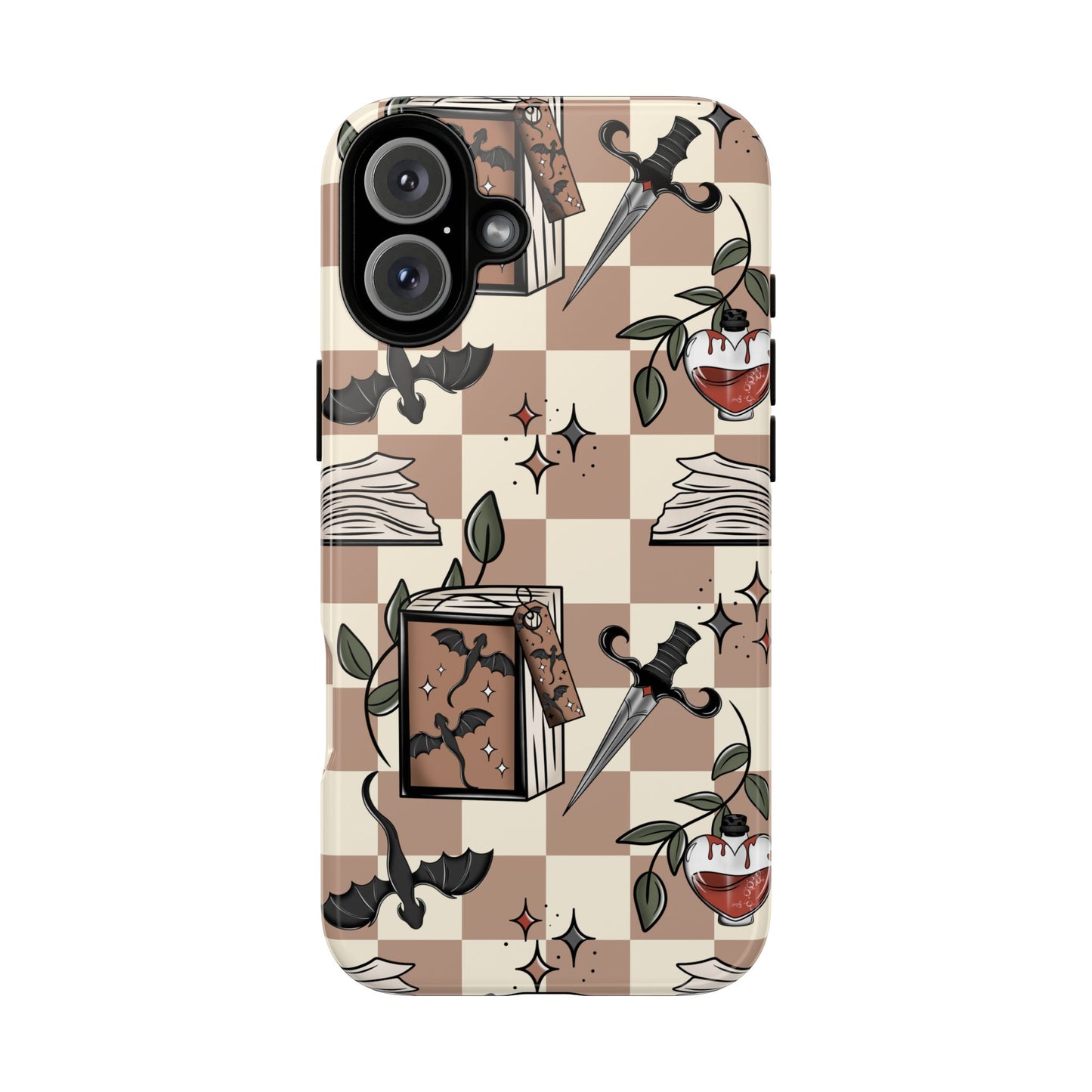 Checkered Book Dragon Phone Case
