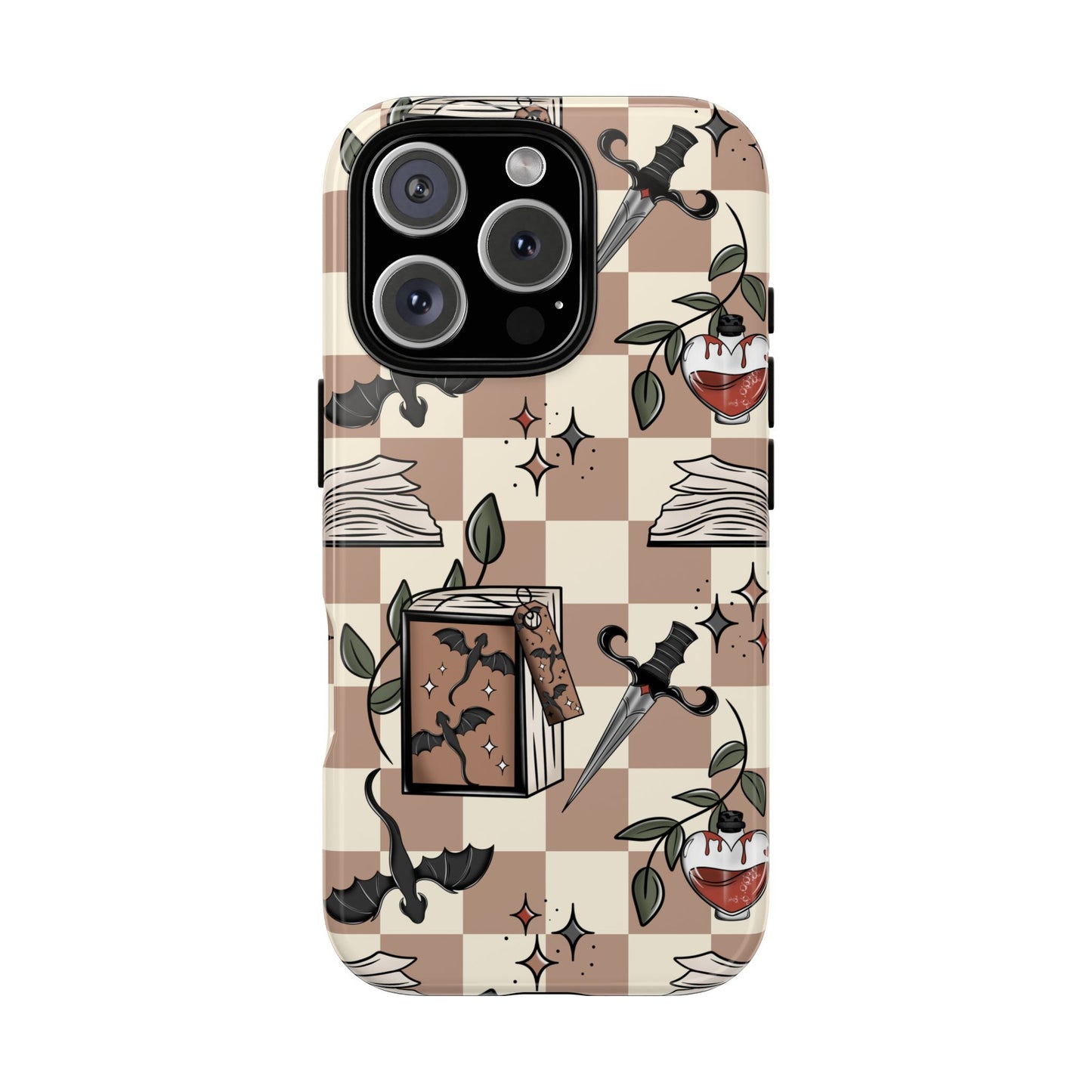 Checkered Book Dragon Phone Case