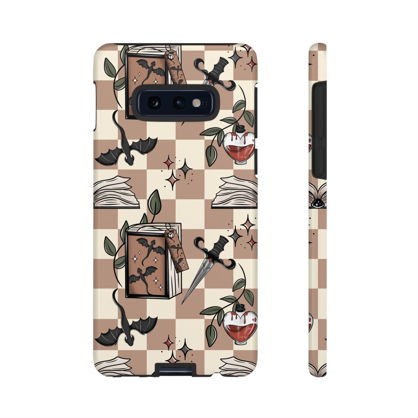 Checkered Book Dragon Phone Case