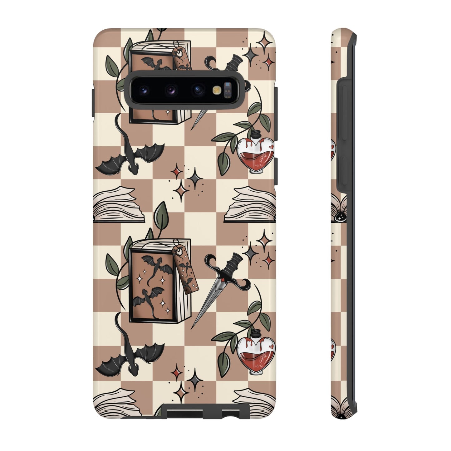 Checkered Book Dragon Phone Case