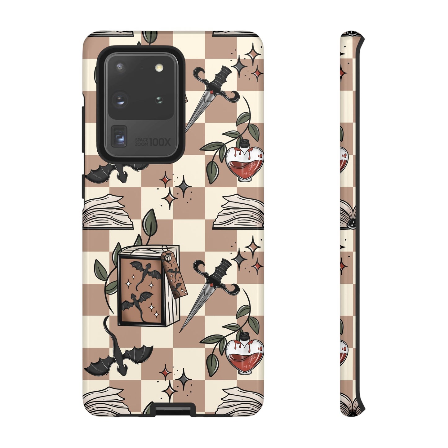 Checkered Book Dragon Phone Case