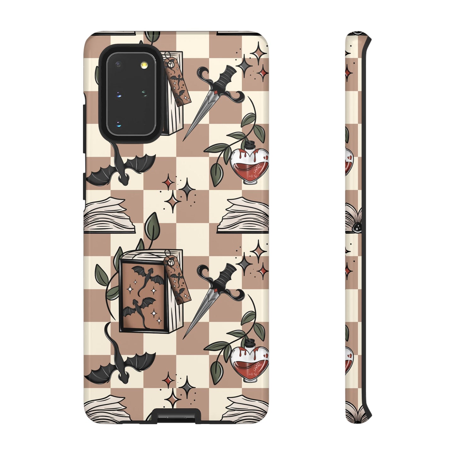 Checkered Book Dragon Phone Case