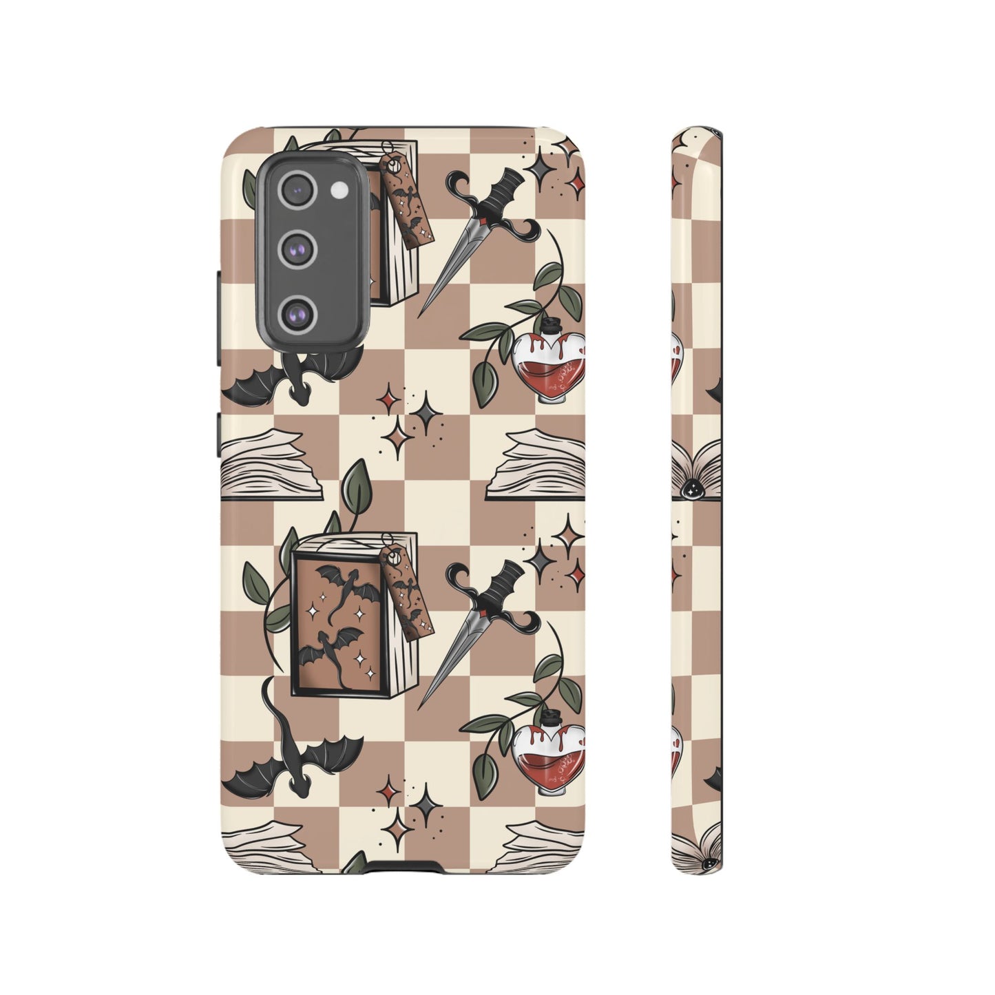 Checkered Book Dragon Phone Case