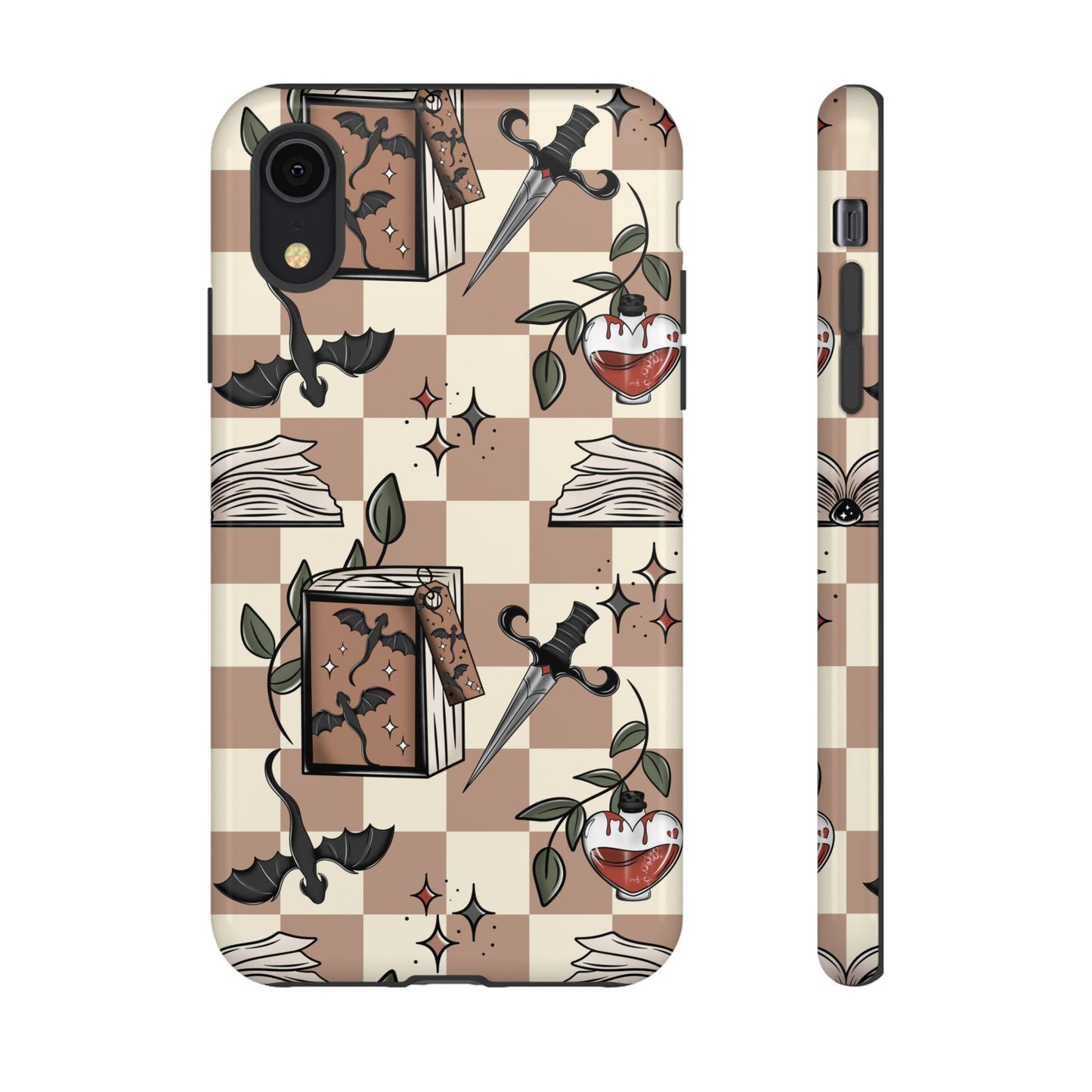 Checkered Book Dragon Phone Case