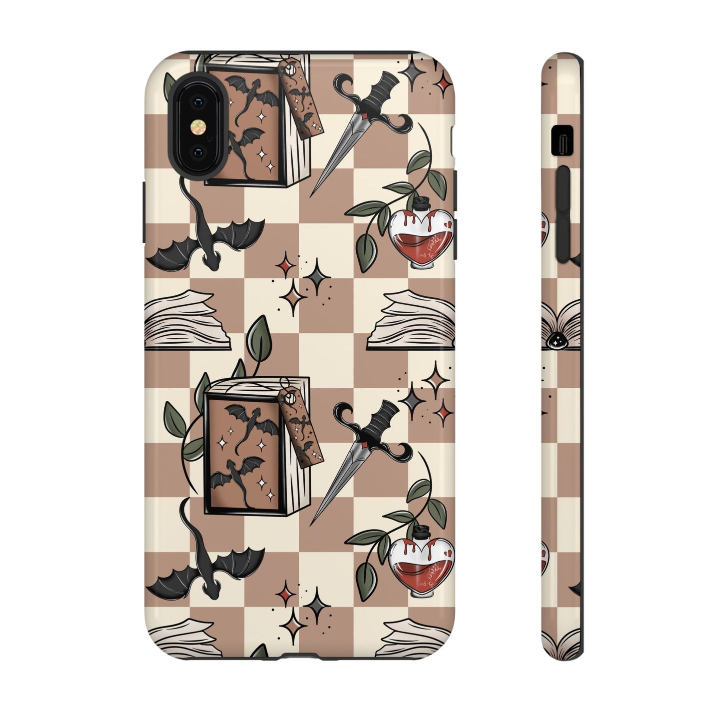 Checkered Book Dragon Phone Case