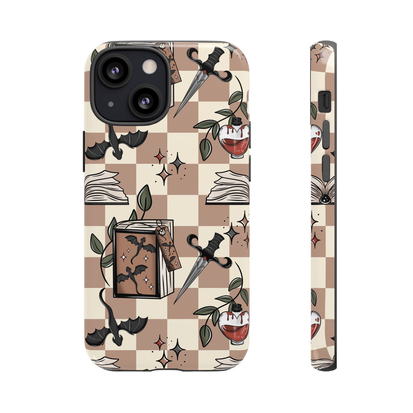 Checkered Book Dragon Phone Case