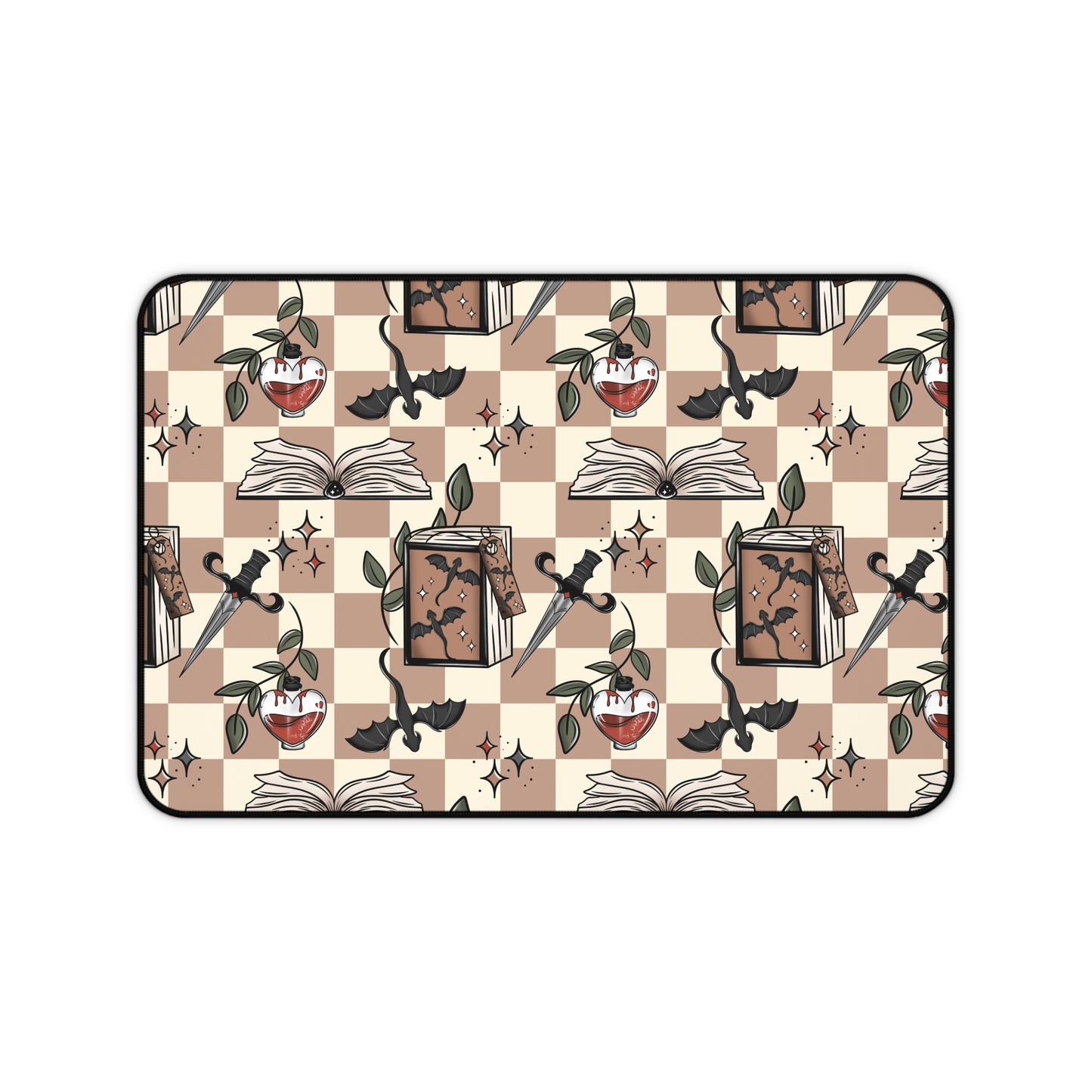Checkered Dragons Desk Mat