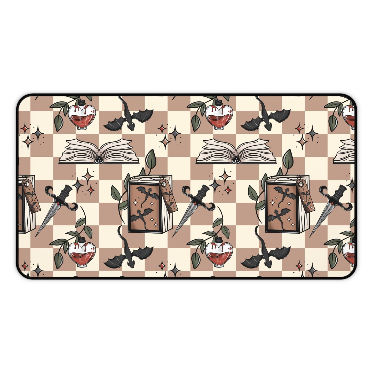 Checkered Dragons Desk Mat
