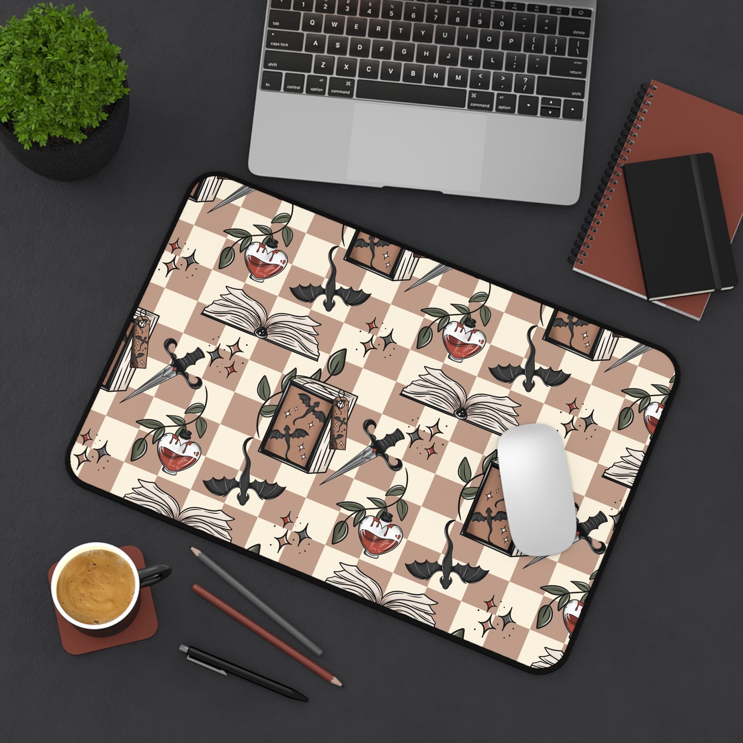 Checkered Dragons Desk Mat
