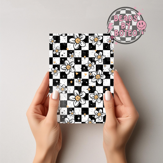 Kindle Insert - Flower Checkered