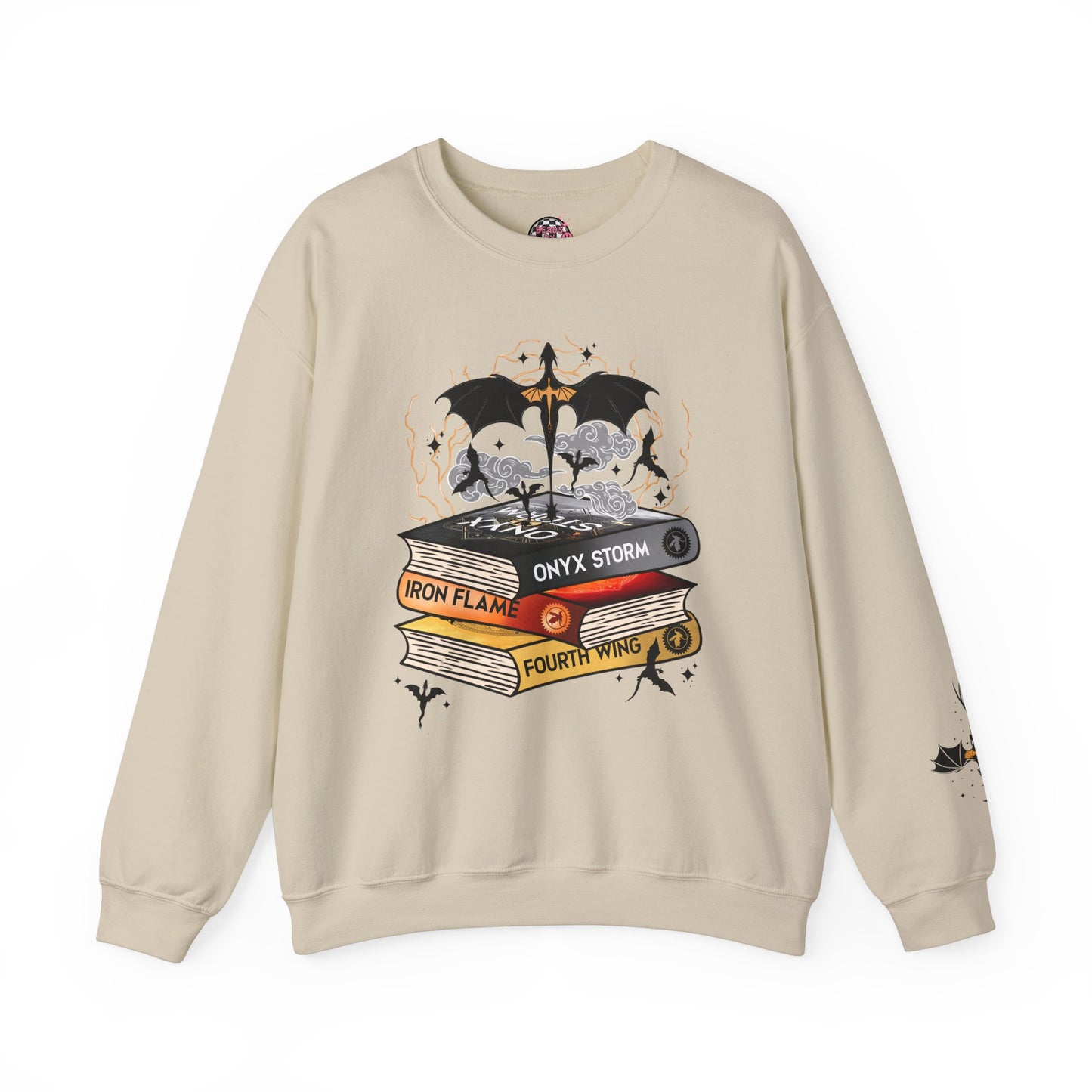 Dragon Book Stack Crewneck Sweatshirt (w/sleeve design!)