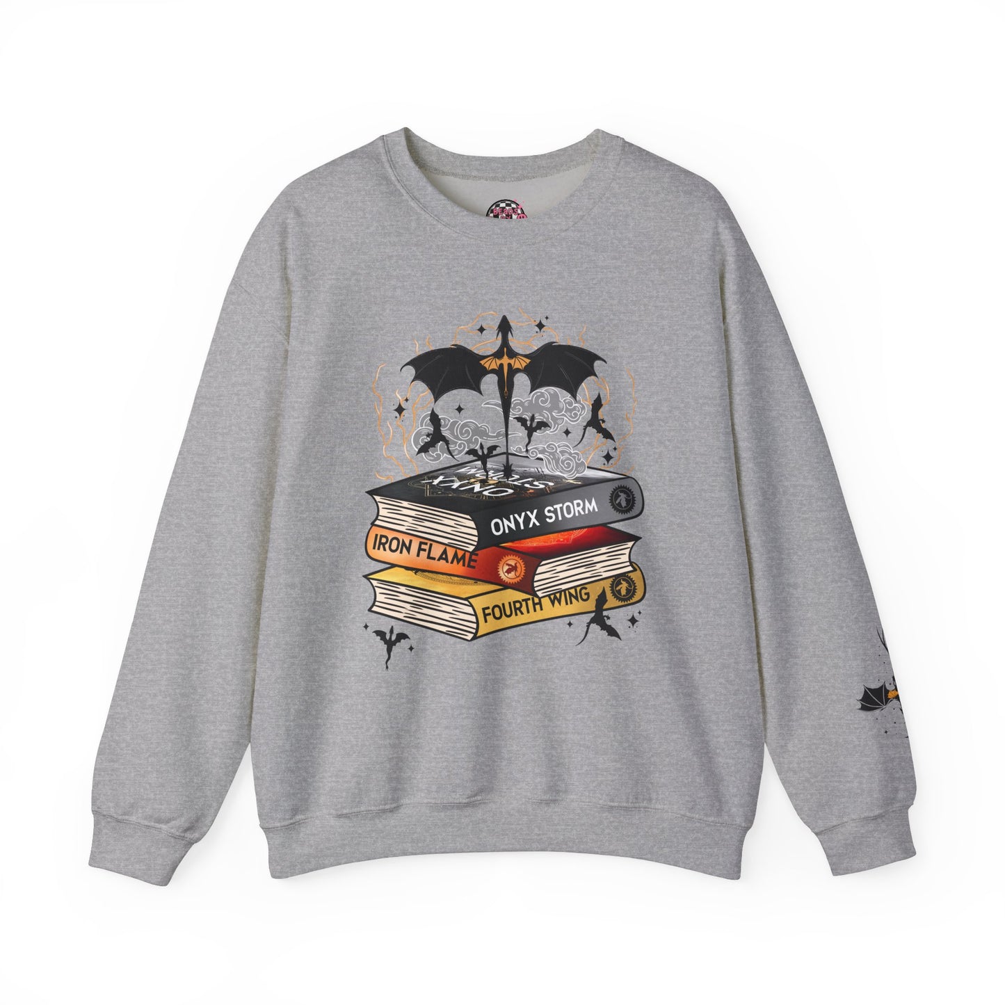 Dragon Book Stack Crewneck Sweatshirt (w/sleeve design!)