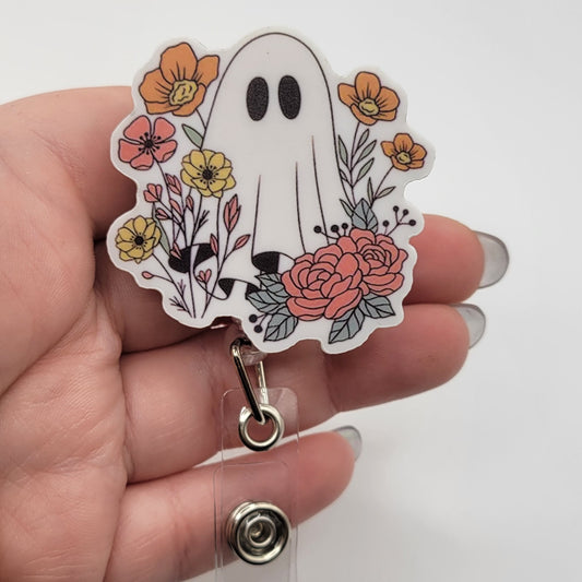 Badge Reels - Floral Ghost