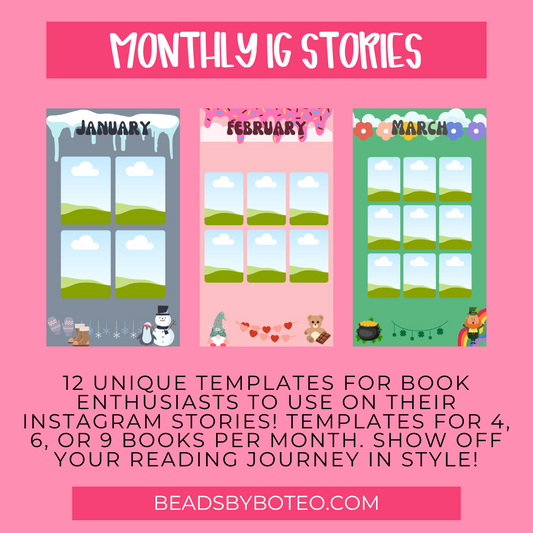 Digital - Monthly Bookish IG Stories Templates