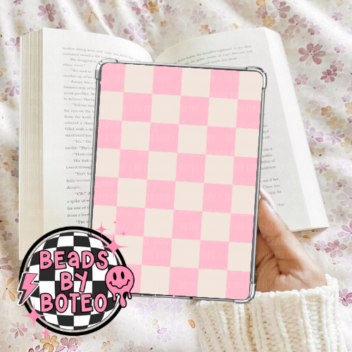 Kindle Insert - Baby Pink Checkered