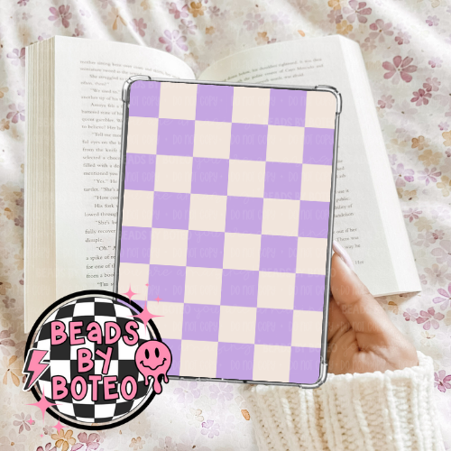 Kindle Insert - Purple Checkered
