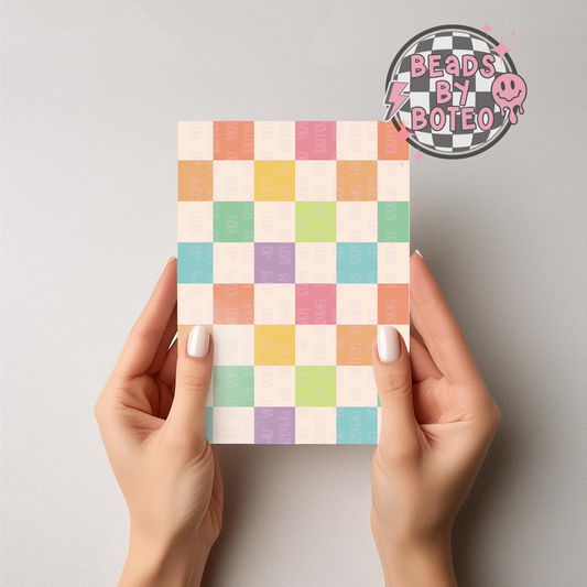 Kindle Insert - Rainbow Checkered