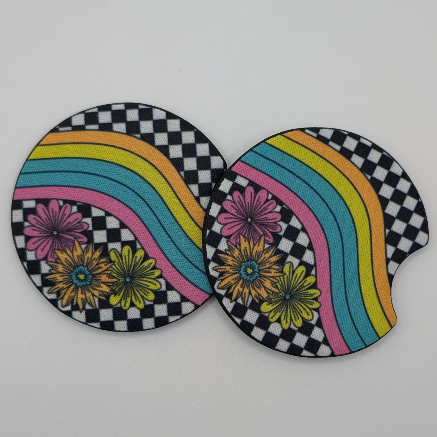 Car Coaster - Groovy Checkered