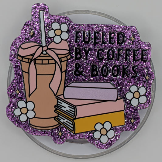 Phone or E-Reader Grip - Fueled By Books & Coffee