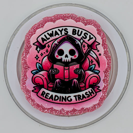 Phone or E-Reader Grip - Reading Trash