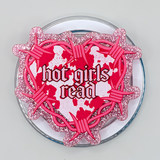 Phone or E-Reader Grip - Hot Girls Read (heart)