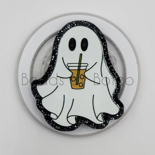 Phone or E-Reader Grip - Ghost with Iced Coffee
