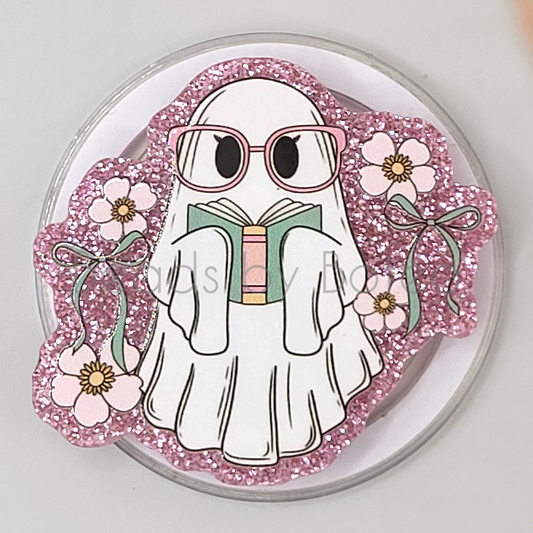 Phone or E-Reader Grip - Girly Book Ghost