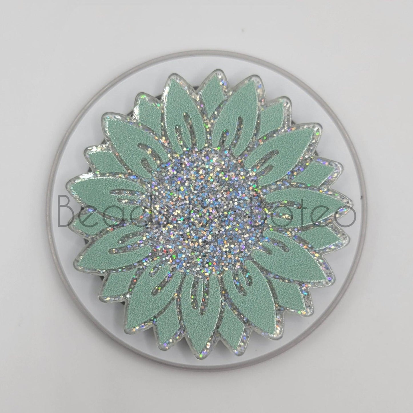 Phone or E-Reader Grip - Teal Sunflower